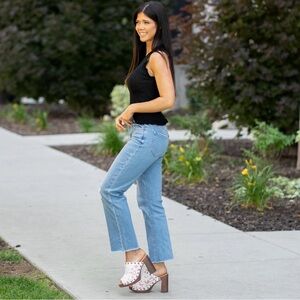 Vintage America Light Blue Cropped Jeans